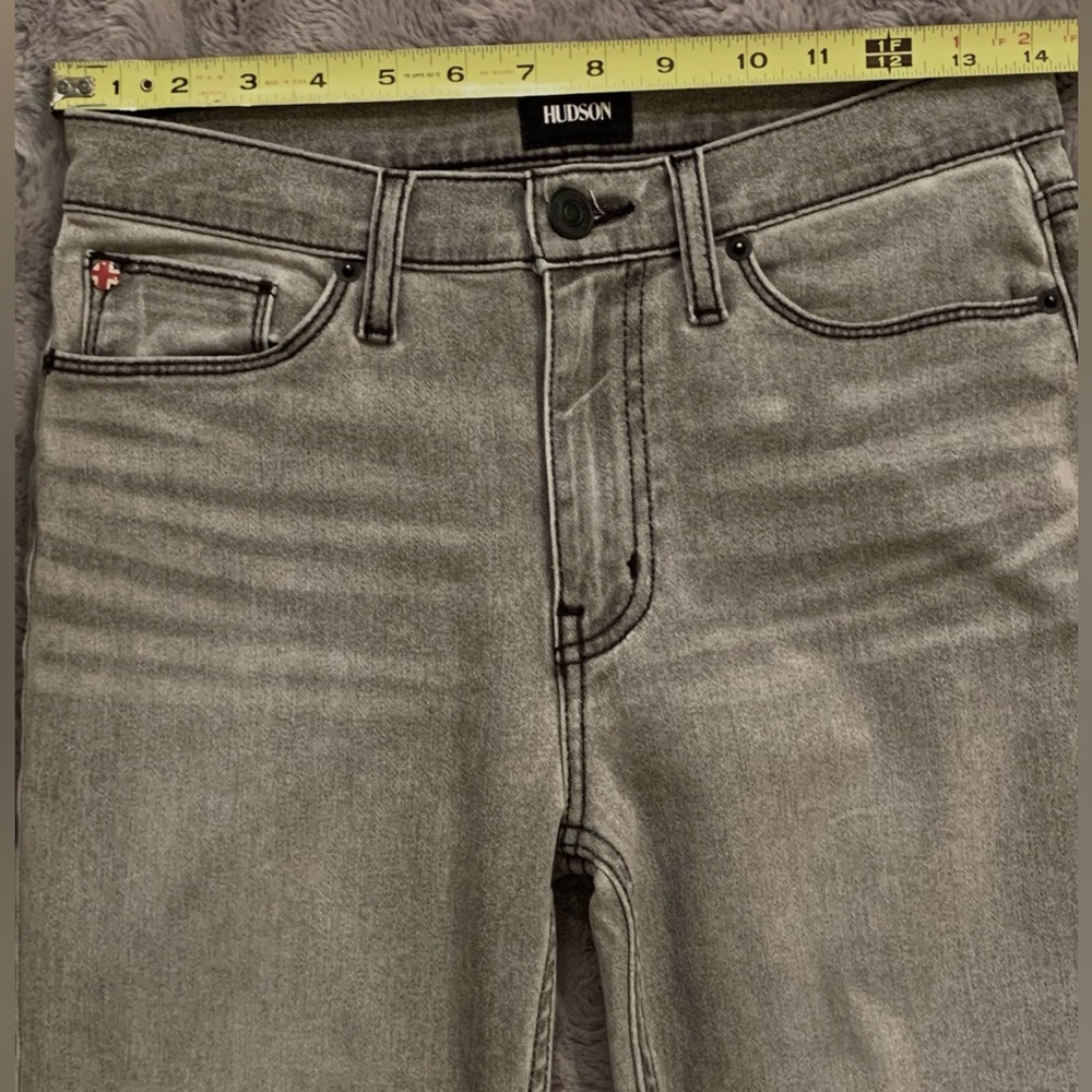 Hudson “Blair” Dark Gray High Rise Super Skinny Ankle Jeans • EUC • Size 27 - Picture 9 of 11